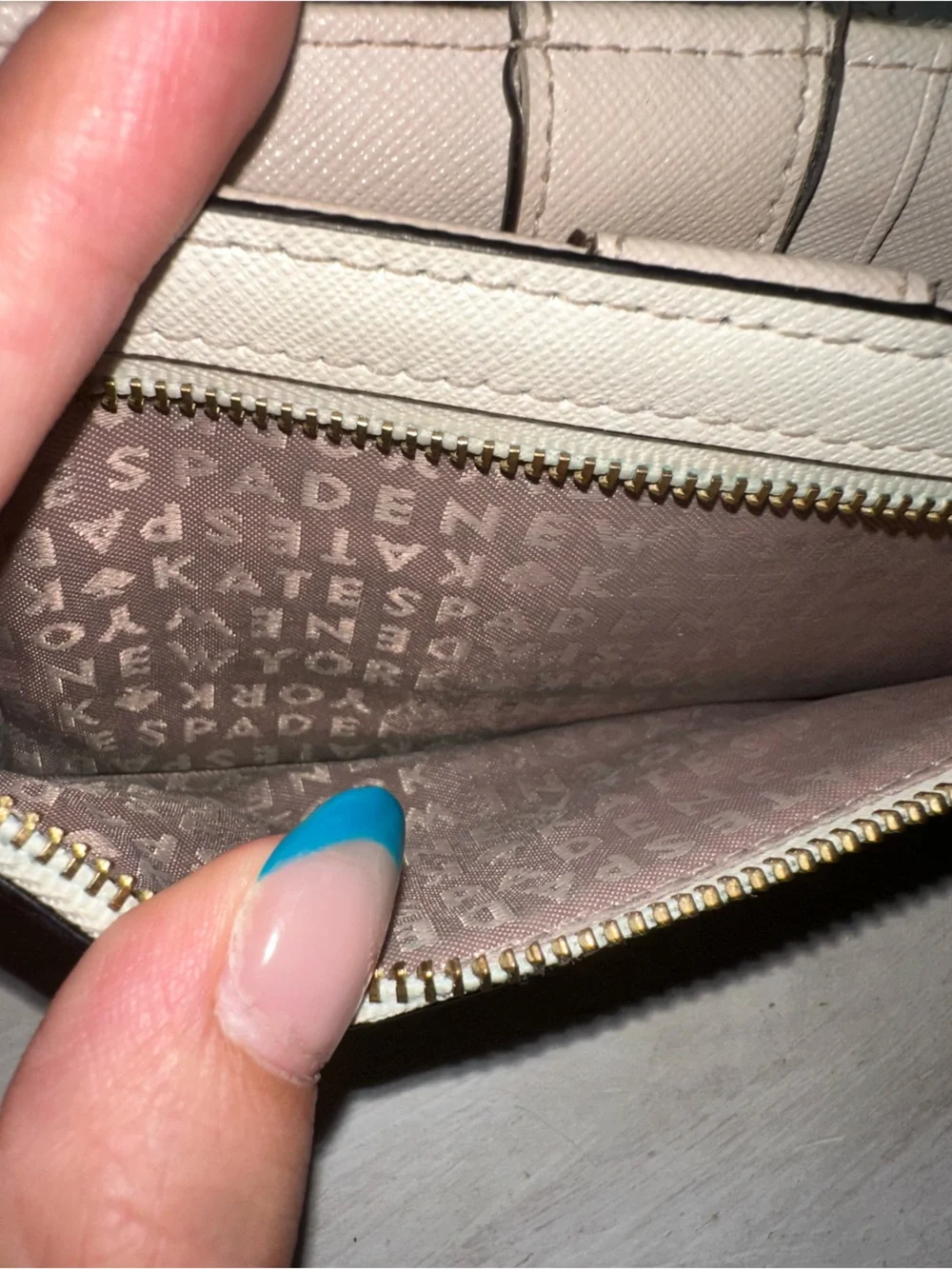 kate spade Two-Tone Cream and Beige Long Wallet